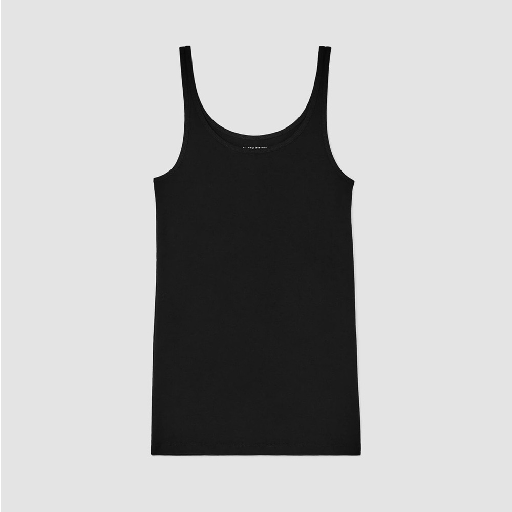 EILEEN FISHER Organic Cotton Baby Rib Tank in Black